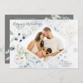 ハッピーホリデイズ北極冬植物写真 シーズンカード (正面/裏面)