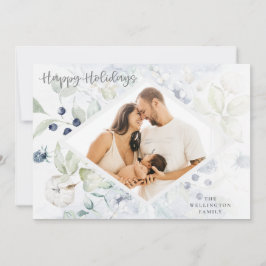 ハッピーホリデイズ北極冬植物写真 シーズンカード