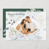 ハッピーホリデイズ北極冬植物写真 シーズンカード (正面/裏面)