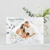 ハッピーホリデイズ北極冬植物写真 シーズンカード (スタンド正面)