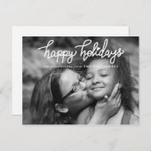 ハッピーホリデイズ手書きシックタイポグラフィ写真 シーズンポストカード (正面/裏面)