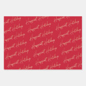 ハッピーホリデイズ文字 ラッピングペーパーシート (正面)