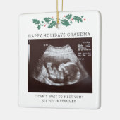 ハッピーホリデイズ祖母の妊娠が超音波を明らかにする セラミックオーナメント (左)