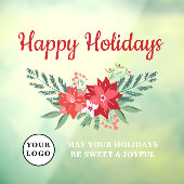 ハッピーホリデイズ赤いクリスマスフラワーズウィンドウスリンク ウィンドウサイン (シート3)