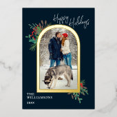 ハッピーホリデイズ金ゴールドアルチボタニカルフォトファミリー 箔シーズンカード (正面)