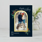 ハッピーホリデイズ金ゴールドアルチボタニカルフォトファミリー 箔シーズンカード (立ち正面)