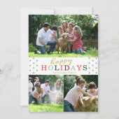 ハッピーホリデイズ3フォトコラージミント水玉模様 シーズンカード (正面)