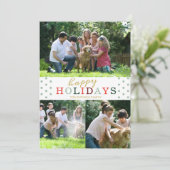 ハッピーホリデイズ3フォトコラージミント水玉模様 シーズンカード (スタンド正面)