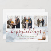 ハッピーホリデイズ3フォトコラージュキツネクリスマス シーズンカード (正面/裏面)