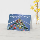 ハッピーホリデイズ – オーナメントツリー カード (黄色い花)