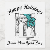 ハッピーホリデイズfromニューヨークシティブルックリンブリッジ ワインラベル (シングルラベル)