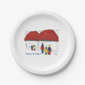 ハッピーホリデイズNYCウィンドウショッピングクリスマス ペーパープレート (正面)