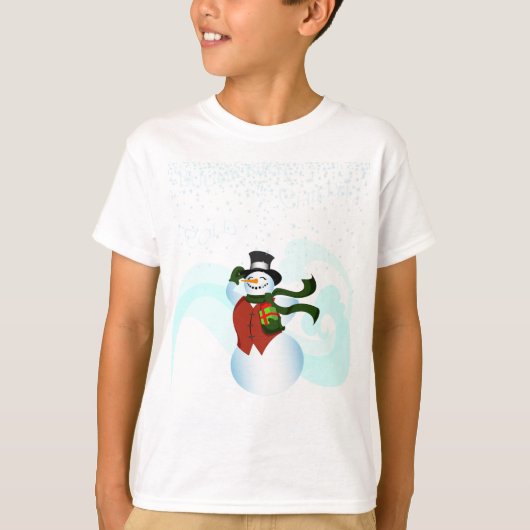 ハッピーホリデイ雪だるま Tシャツ (正面)