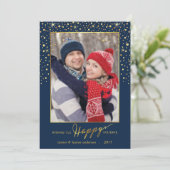 ハッピーホリデフェイクーズフォイル紙吹雪ホリデーフォト シーズンカード (スタンド正面)