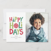 ハッピーホリデーおもしろいカラフルフォトカード シーズンカード (正面)