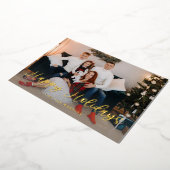 ハッピーホリデーおもしろいスクリプトフォト – WH 箔招待状 (回転した状態)