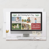 ハッピーホリデーおもしろいズズーム検疫フォトコラージュ シーズンカード (正面)