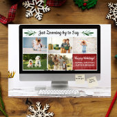 ハッピーホリデーおもしろいズズーム検疫フォトコラージュ シーズンカード