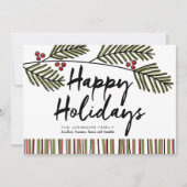 ハッピーホリデーお洒落パインブランチノンフォト シーズンカード (正面)