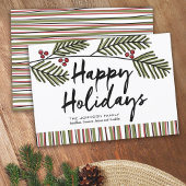 ハッピーホリデーお洒落パインブランチノンフォト シーズンカード