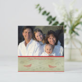 ハッピーホリデーお洒落レッドバードカード 招待状 (スタンド正面)