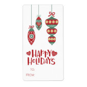 ハッピーホリデーからオーナメントギフトラベル ラベル (正面)