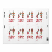 ハッピーホリデーからオーナメントギフトラベル ラベル (フルシート)