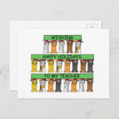 ハッピーホリデーから先生猫たち シーズンポストカード (正面/裏面)