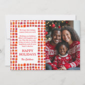 ハッピーホリデーかわいいギフトハンドドローカスタムド写真 シーズンカード (正面)
