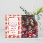 ハッピーホリデーかわいいギフトハンドドローカスタムド写真 シーズンカード (スタンド正面)
