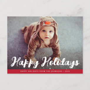 ハッピーホリデーかわいい写真クリスマスグリーティングカード ポストカード