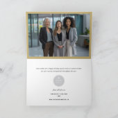 ハッピーホリデーきらめくクリスマスツリービジネス シーズンカード (内部)