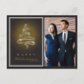 ハッピーホリデーきらめくクリスマスツリービジネス シーズンポストカード (正面)