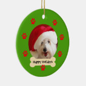 ハッピーホリデーと犬のクリスマス装飾品 セラミックオーナメント (右)
