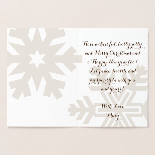 ハッピーホリデーのカスタマイズエレガント可能 箔カード (内部)