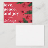 ハッピーホリデーのグリーティングカード ノートカード (正面/裏面)