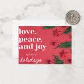 ハッピーホリデーのグリーティングカード ノートカード (正面/裏面インサイチュ)