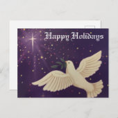 ハッピーホリデーの鳩 – はがき シーズンポストカード (正面/裏面)