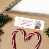 ハッピーホリデーはっきりしたタイポグラフィ赤と白おもしろい ラベル