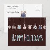 ハッピーホリデーぶら下がったズオーナメント ポストカード (正面/裏面)