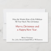 ハッピーホリデーをリビールクリスマスファミリーフォト シーズンカード (裏面)