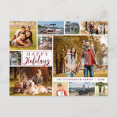 ハッピーホリデーを思い出す年11フォトコラージュ シーズンポストカード (正面)