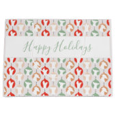 ハッピーホリデーイタリアングレイハウンドIggyクリスマス ラージペーパーバッグ (正面)