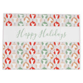 ハッピーホリデーイタリアングレイハウンドIggyクリスマス ラージペーパーバッグ (裏面)