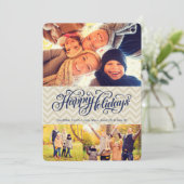 ハッピーホリデーインシェブロン | 5x7 |フラット シーズンカード (スタンド正面)