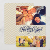 ハッピーホリデーインシェブロン | 5x7 |フラット シーズンカード (正面/裏面)