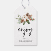 ハッピーホリデーウィンターフラワー |クリスマスギフトタグ ギフトタグ (正面)