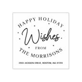 ハッピーホリデーウィーズ差出人住所クリスマススター ラバースタンプ (インプリント)