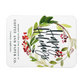 ハッピーホリデーウォーターカラーフローラ マグネット (横)