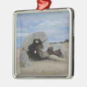 ハッピーホリデーウォーミングパシフィックコーストビーチドリフトウッド メタルオーナメント (左)